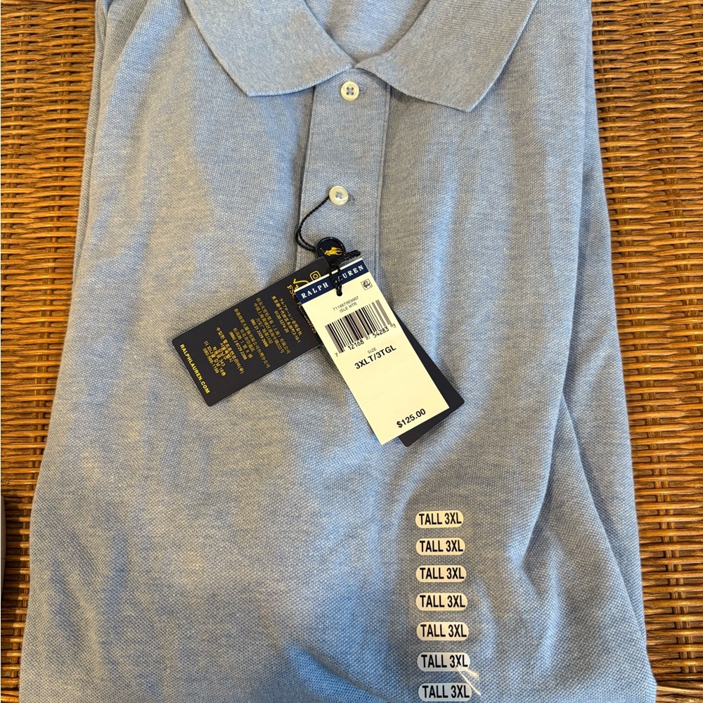 3XLT Polo by Ralph Lauren Men's Light Blue Polo Shirt